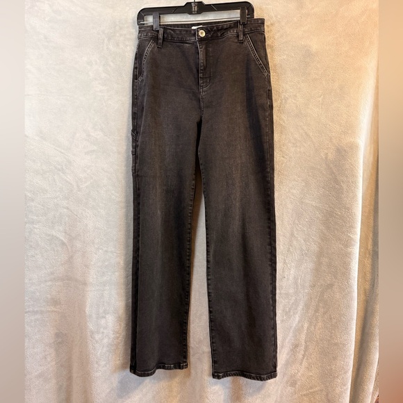 STS Blue Denim - STS Blue Women's Faded Black -Wide Leg Cargo Tall Jeans